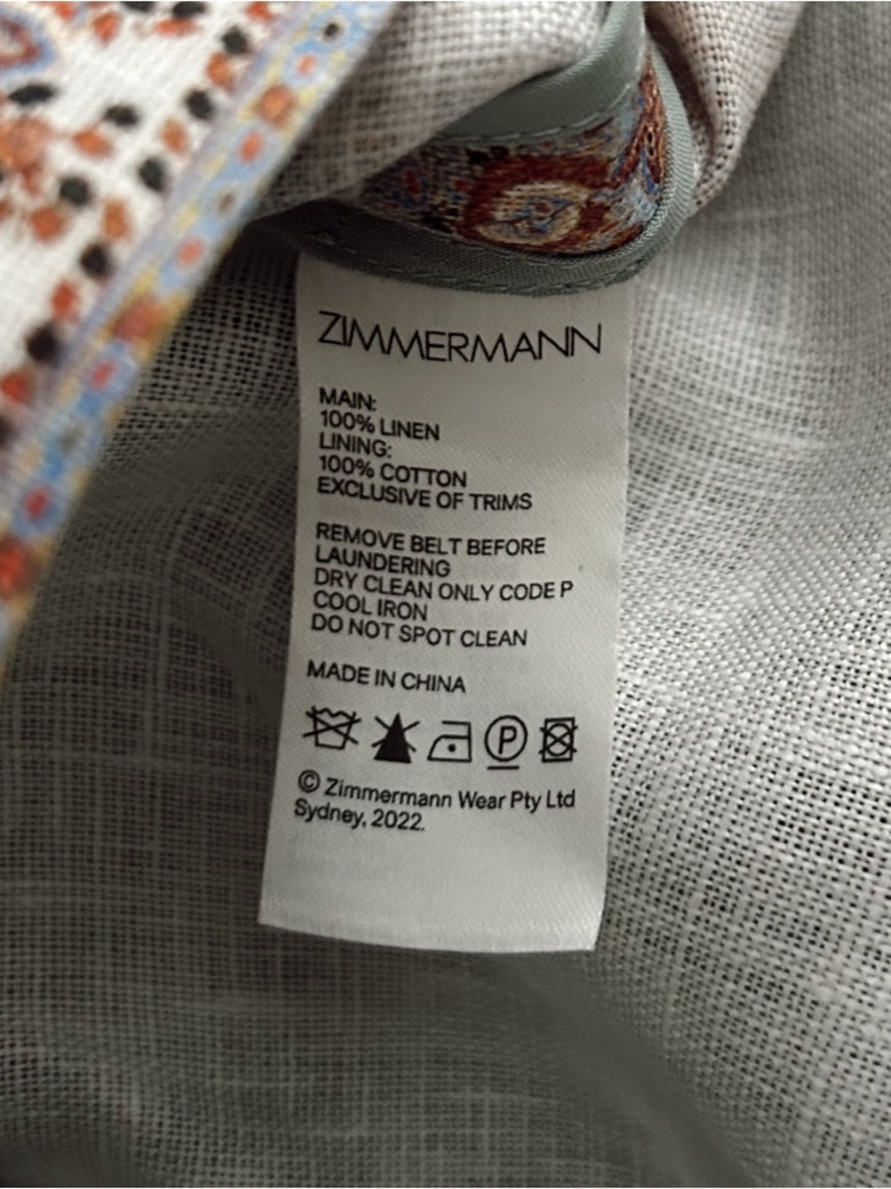 Zimmermann Devi Mint Paisley High-Waist Shorts with Woven Belt - Picture 8 of 8
